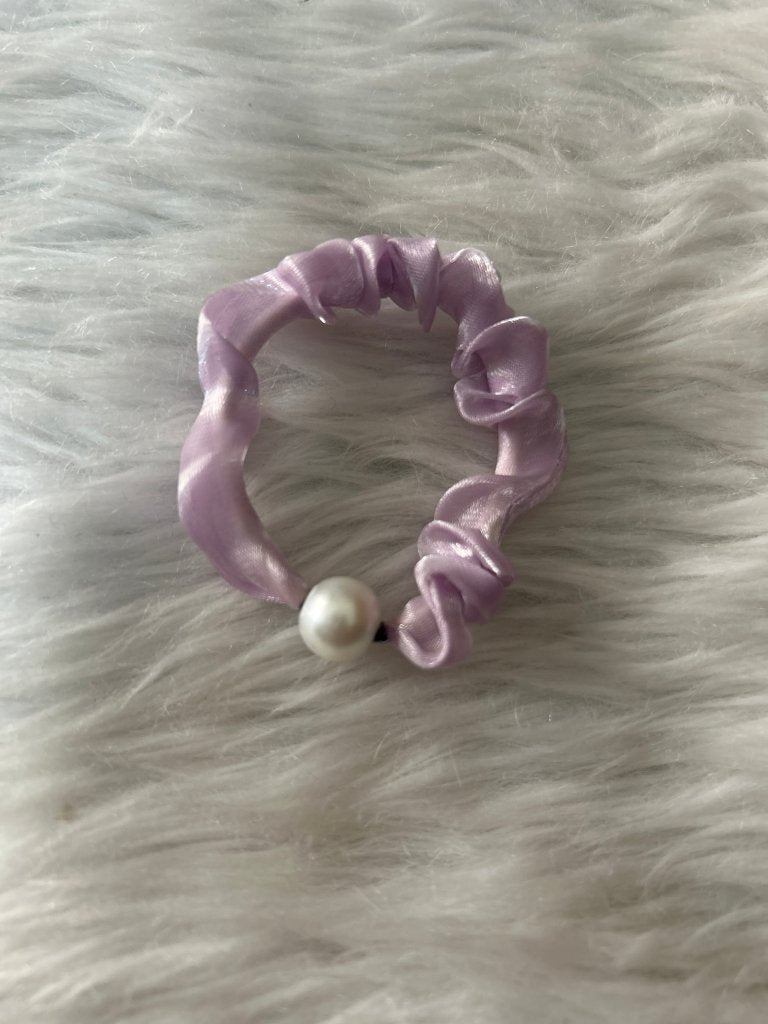 Organza Scrunchies with Pearl Set Of 2 by Gift Hub Mart