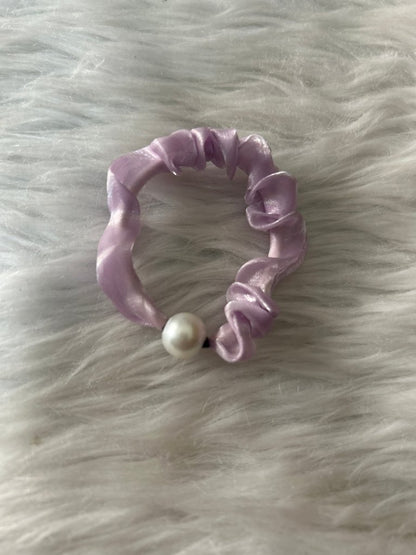 Organza Scrunchies with Pearl Set Of 2 by Gift Hub Mart
