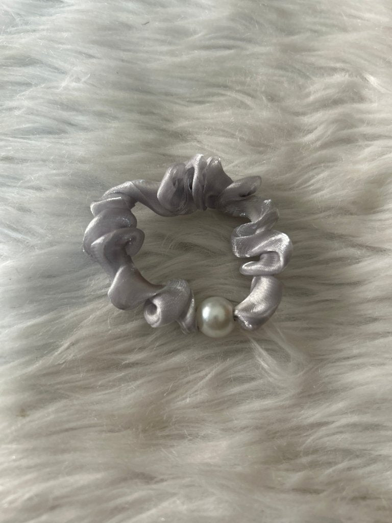 Organza Scrunchies with Pearl Set Of 2 by Gift Hub Mart