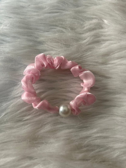 Organza Scrunchies with Pearl Set Of 2 by Gift Hub Mart
