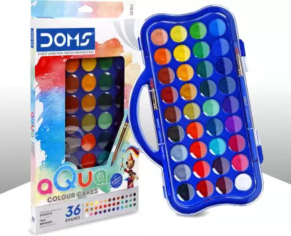 DOMS Water Aqua Colour Cakes 36 Shades