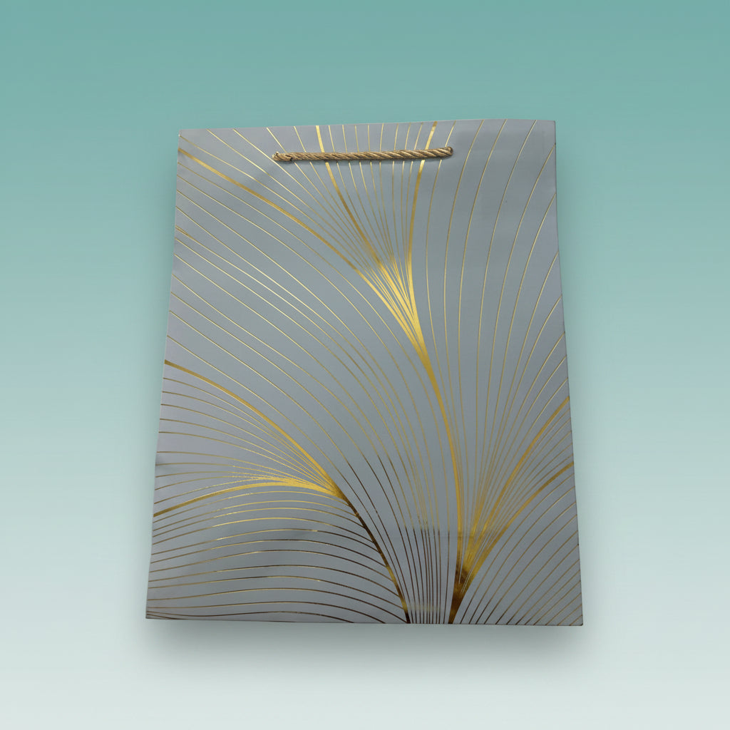 Paper Bag Blue with Golden Lines by Gifthubmart