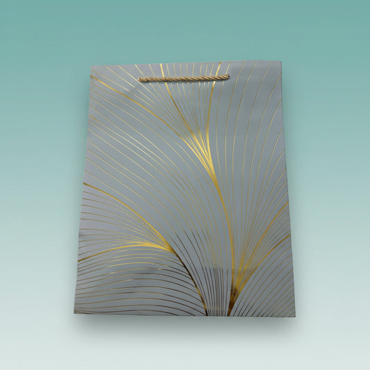 Paper Bag Blue with Golden Lines by Gifthubmart