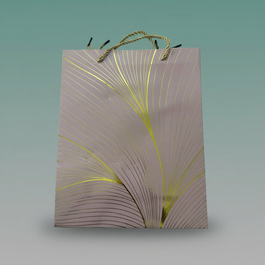 Paper Bag Pink With Golden Lines by Gifthubmart