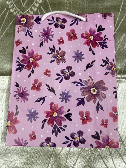 Paper Bag Small Pink Flowers Print Design by Gifthubmart