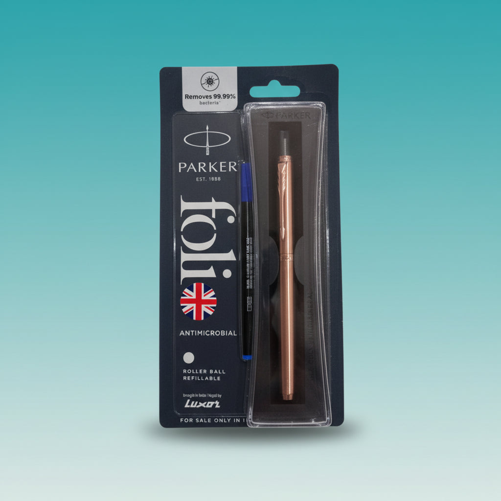 Parker Folio Antimicrobial Copper Ion Plated Roller Ball Pen by Gift Hub Mart