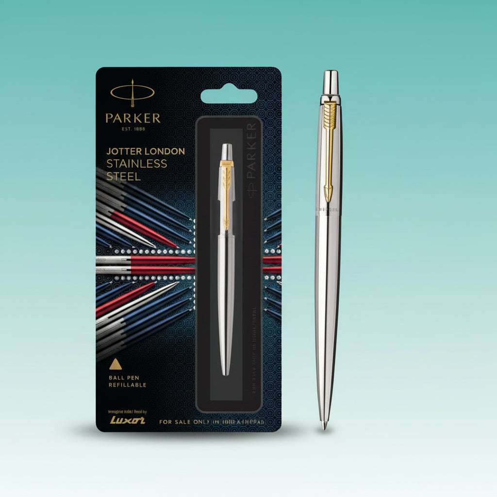 Parker Jotter Gold Trim Ball Pen Refillable by Gifthubmart