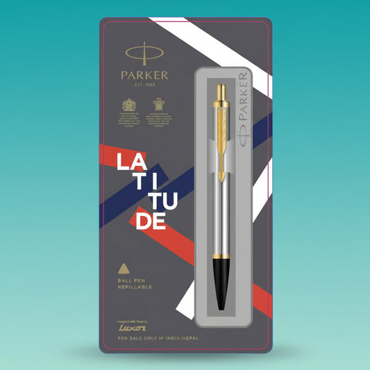 Parker Latitude Shiny Chrome GT Ball Pen by Gifthubmart