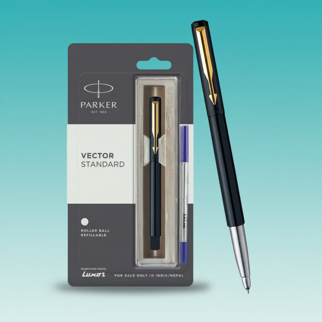 Parker Vector Chrome Trim Roller Ball Pen by Gifthubmart