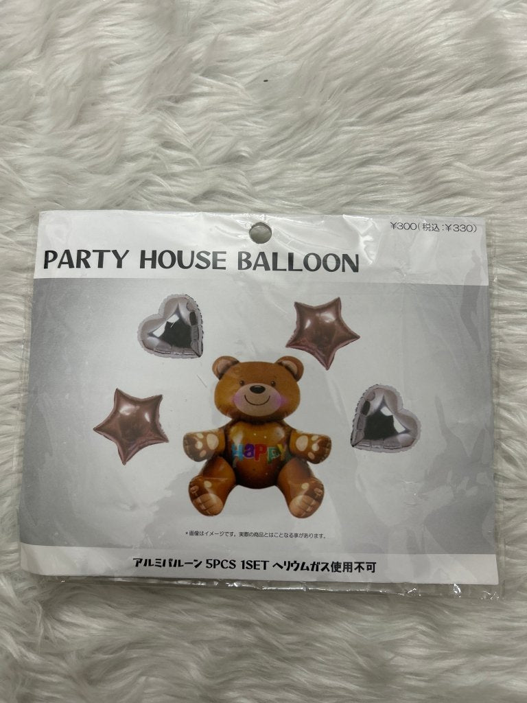 Party Balloon- Foil Teddy 5 Pc Set by Gift Hub Mart