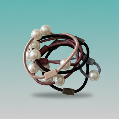 Pearl Elastic Rubber Band (Pack of 6) by Gift Hub Mart