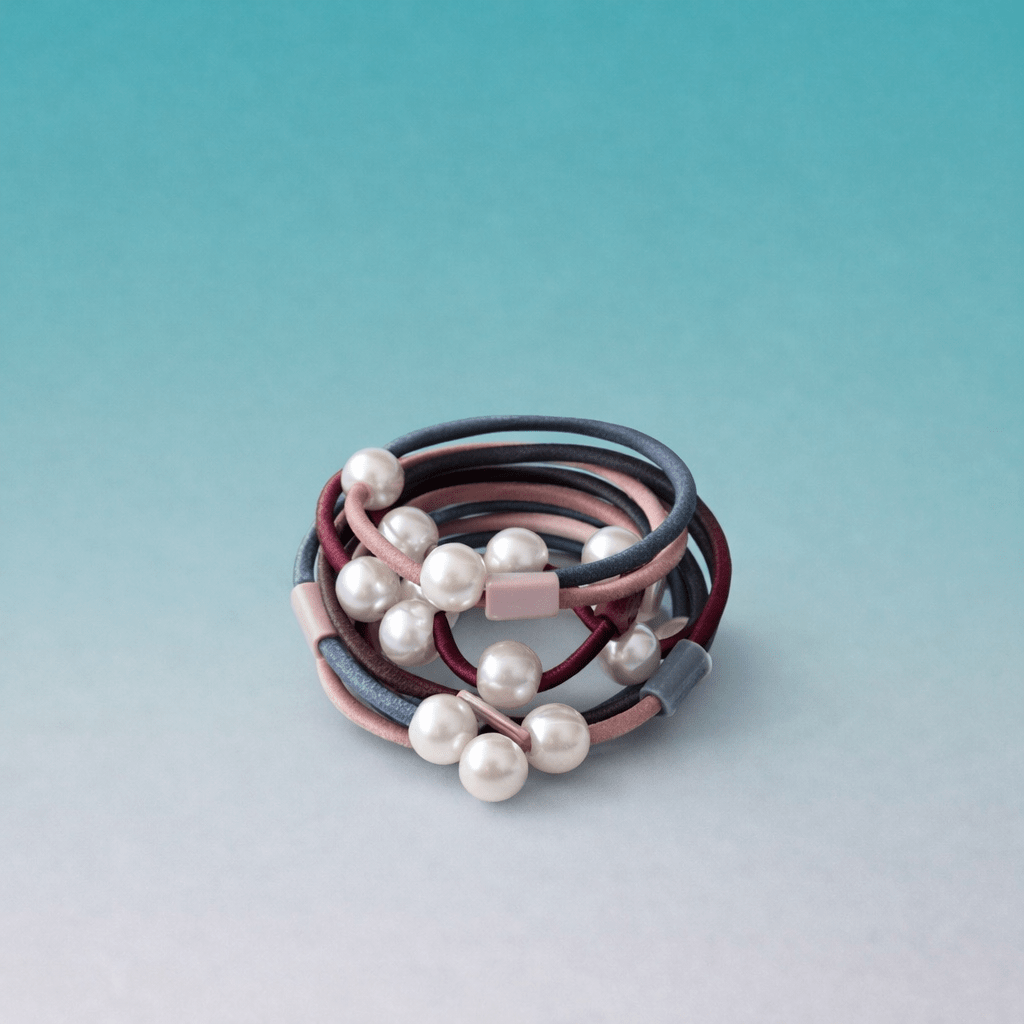 Pearl Elastic Rubber Band (Pack of 6) by Gift Hub Mart