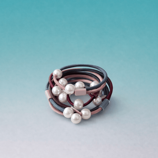 Pearl Elastic Rubber Band (Pack of 6) by Gift Hub Mart