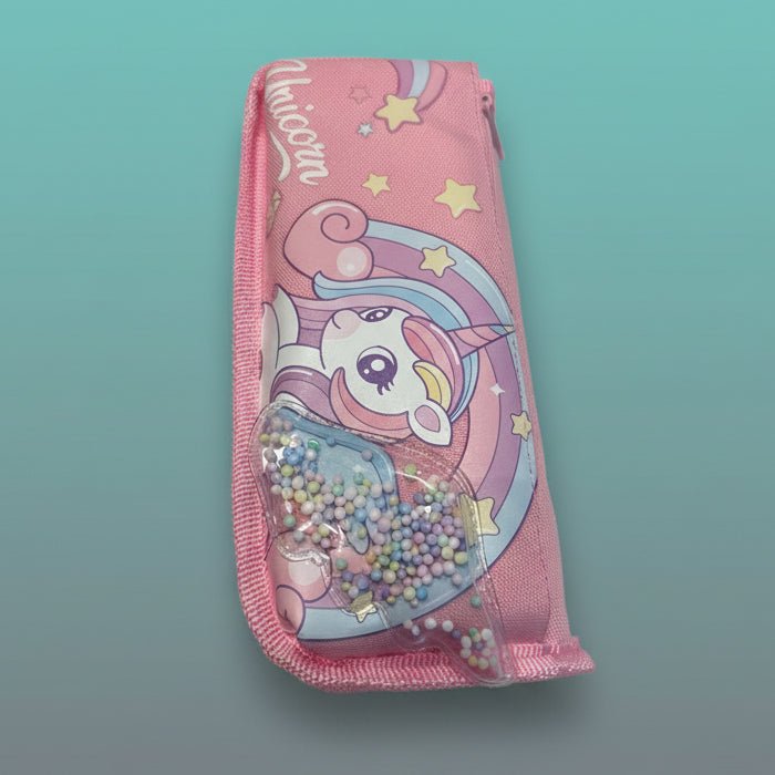Pencil Pouch Double Chain- Unicorn & Thermocol Balls by Gifthubmart
