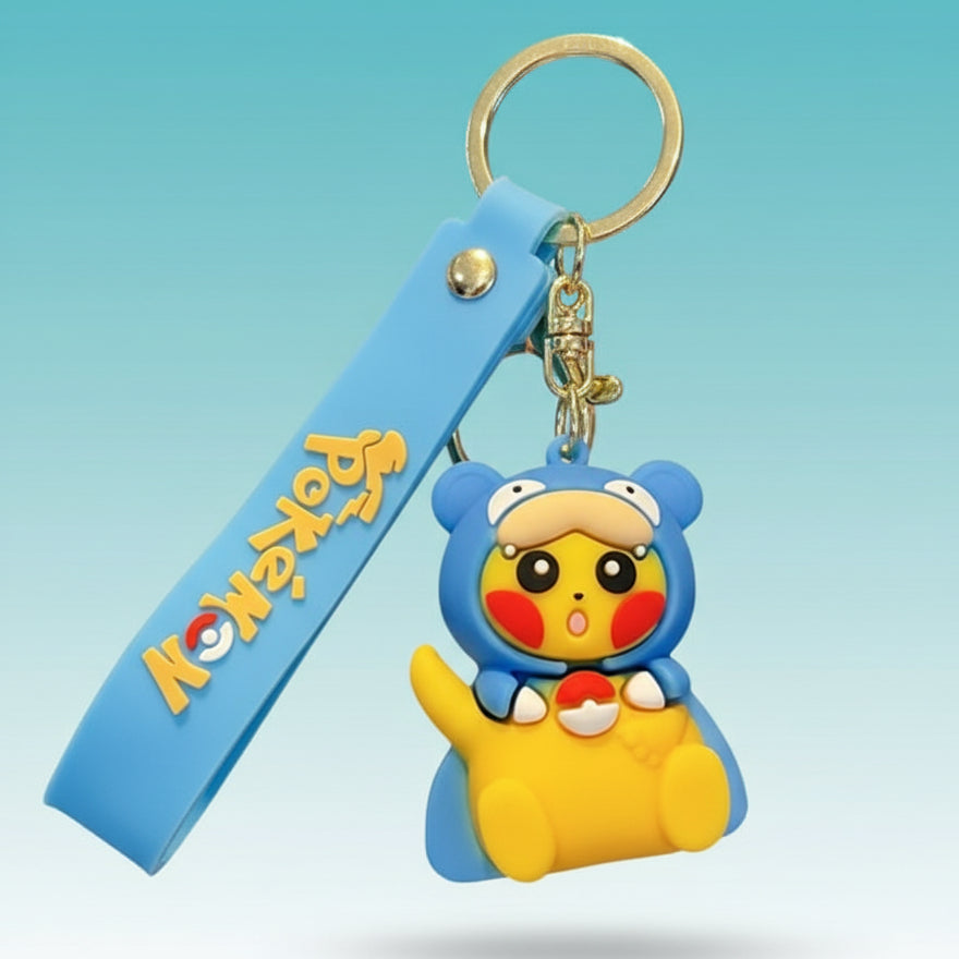 Pokemon 3D Character Rubber Keychain with Wristband by Gifthubmart