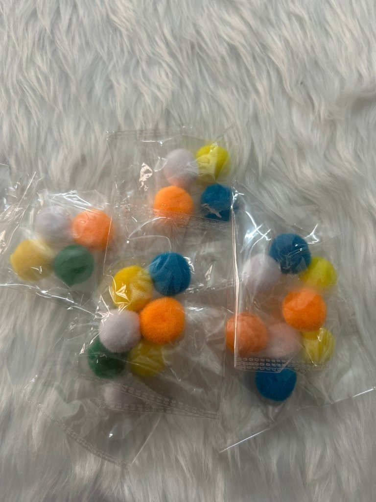 Pompom Balls Multicolour (Pack of 4) by Gift Hub Mart