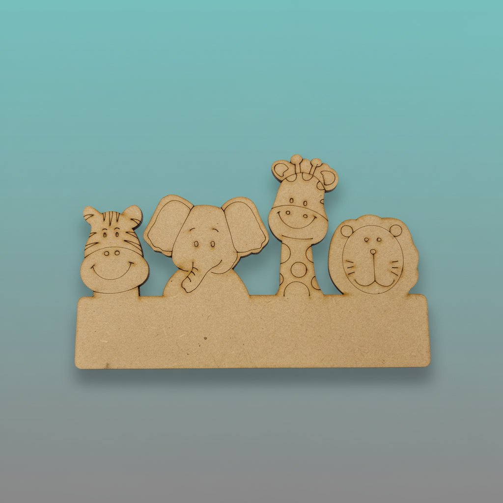 Pre-marked MDF Cutout- 4 Animals DIY by Gift Hub Mart