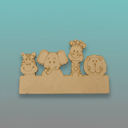 Pre-marked MDF Cutout- 4 Animals DIY by Gift Hub Mart