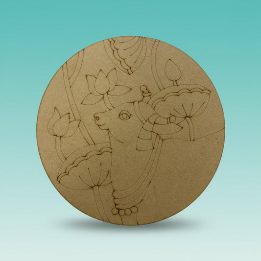 Premarked MDF - Kamdhenu Pichhwai Painting by Gift Hub Mart