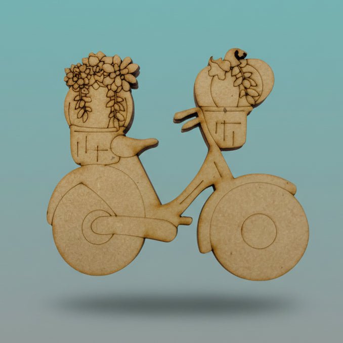 Premarked MDF Painting - Bicycle by Gift Hub Mart
