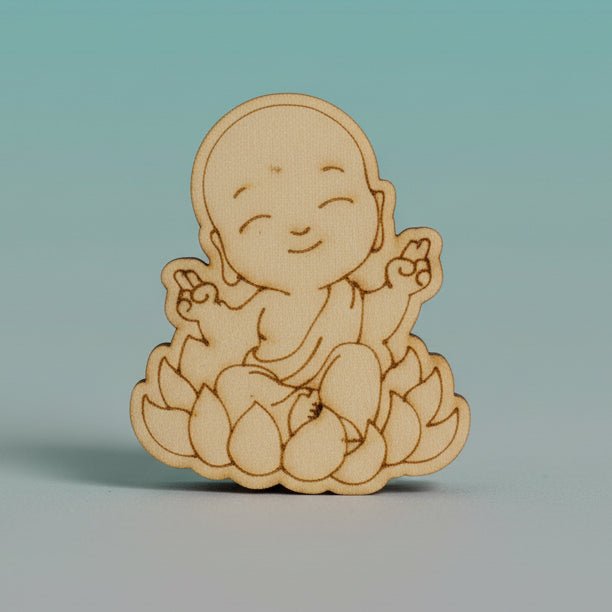 Premarked Mini MDF Painting - Finger Sign Buddha by Gift Hub Mart