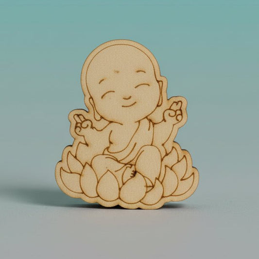 Premarked Mini MDF Painting - Finger Sign Buddha by Gift Hub Mart