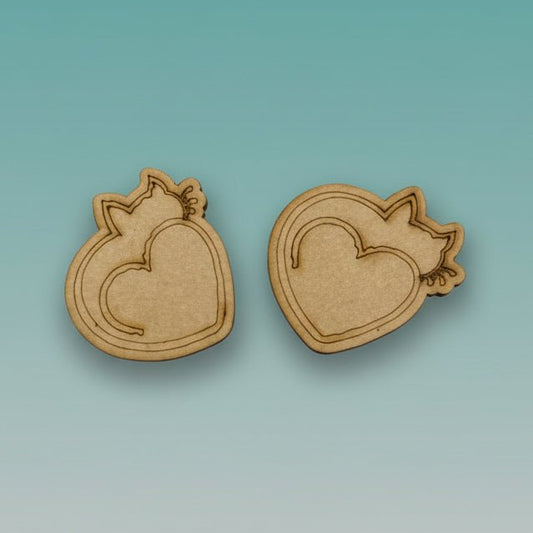 Premarked Mini MDF Painting - Kitty Heart by Gift Hub Mart