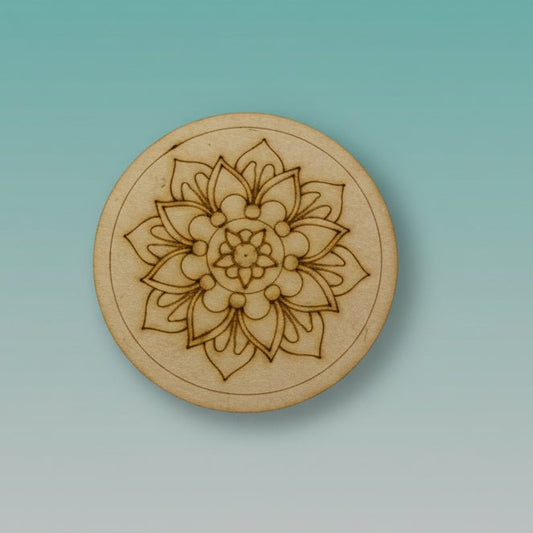 Premarked Mini MDF Painting - Round Mandala by Gift Hub Mart