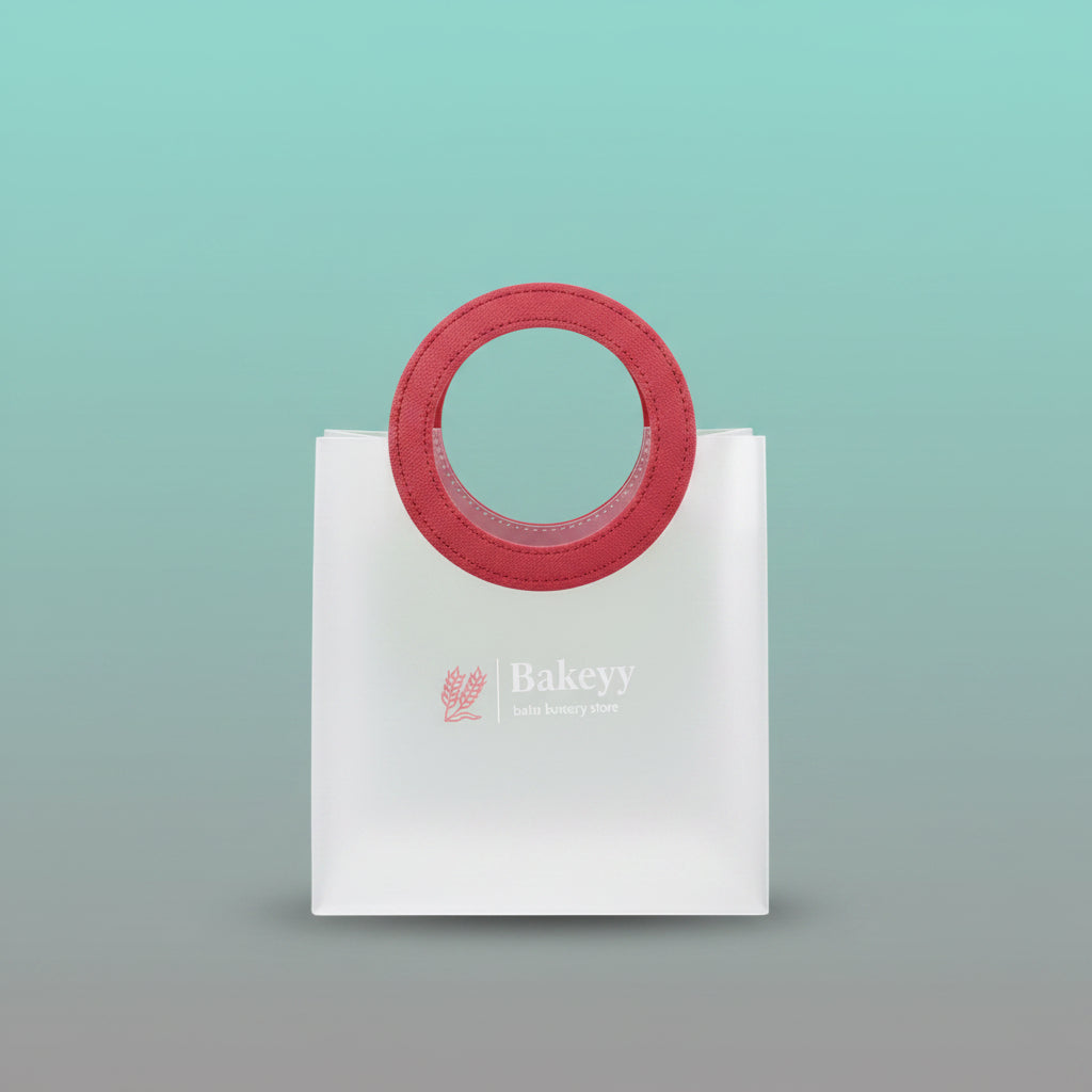 PVC Red Leather Handle Gift Bag Mini by Gift Hub Mart