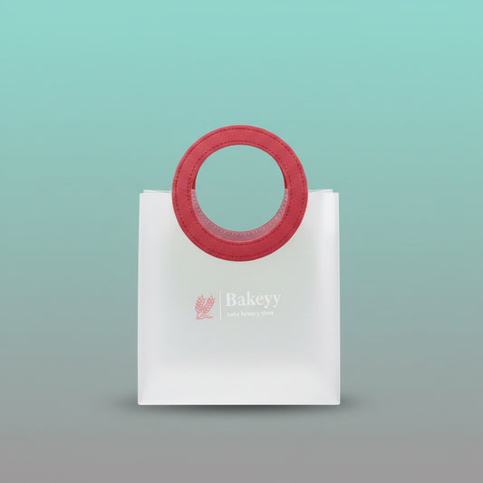 PVC Red Leather Handle Gift Bag Mini by Gift Hub Mart