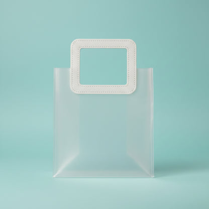 PVC White Leather Handle Gift Bag Medium by Gift Hub Mart