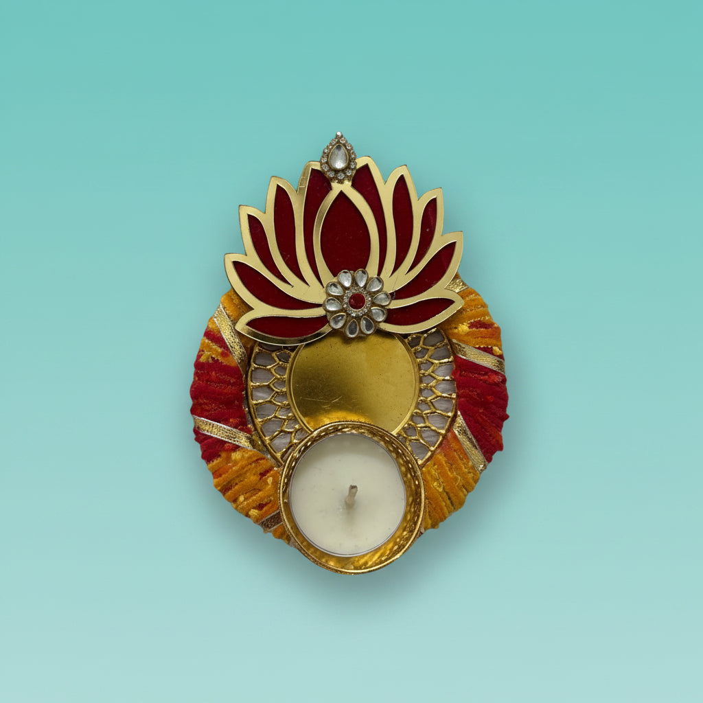 Rangoli Tea Light Set Of 3 by Gift Hub Mart