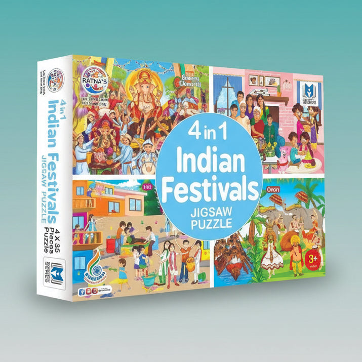 Ratna 4 IN 1 INDIAN FESTIVALS JIGSAW PUZZLE 3+ by Gifthubmart