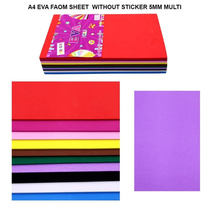 A4 Foam Sheet Without Sticker Multi Colour