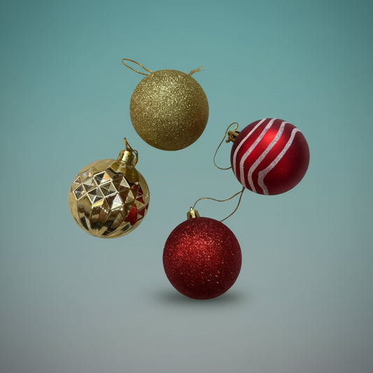Red & Golden Ball Ornaments Christmas Decor by Gift Hub Mart
