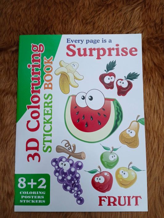 3D Sticker Colouring Book