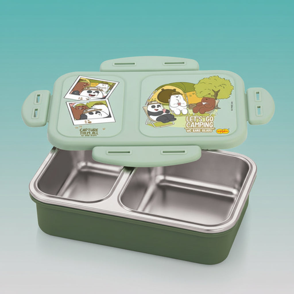 Roar Dino 3 Comp. Lunch Box (Steel Insulated) by Gift Hub Mart