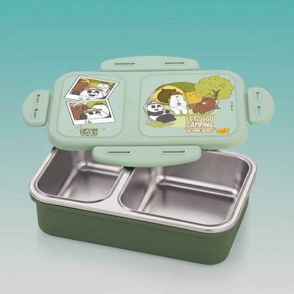 Roar Dino 3 Comp. Lunch Box (Steel Insulated) by Gift Hub Mart
