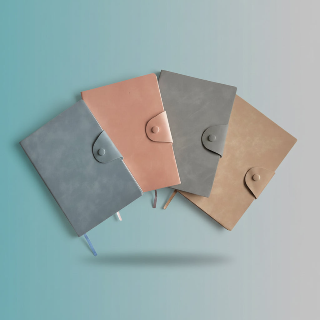 Ruled Notebook with Buckram Hard Cover and Flap by Gifthubmart