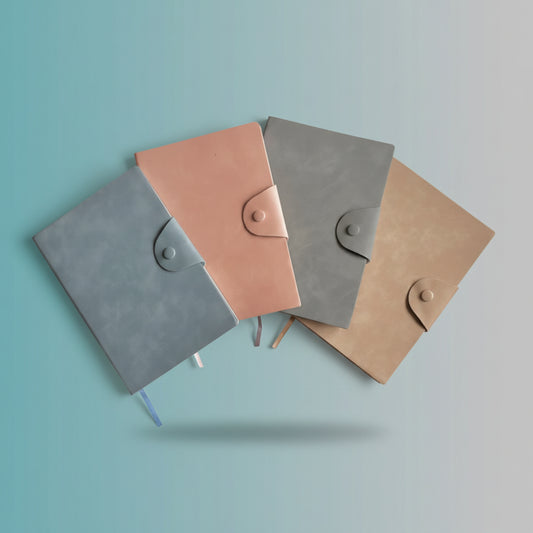 Ruled Notebook with Buckram Hard Cover and Flap by Gifthubmart