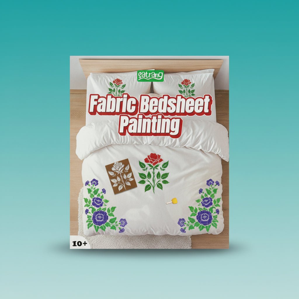 Satrang Fabric Bedsheet Painting 10+ by Gift Hub Mart