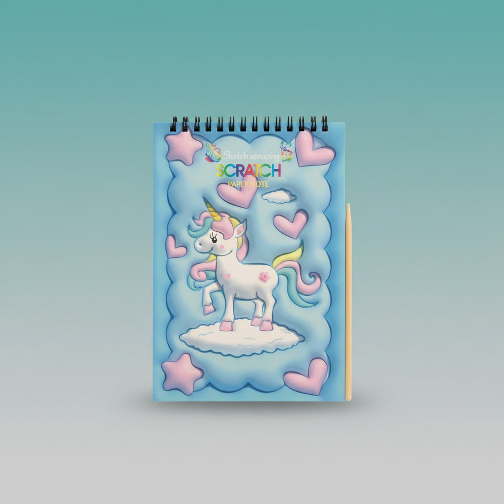 Scratch Book Blue Unicorn by Gift Hub Mart