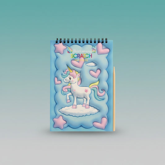 Scratch Book Blue Unicorn by Gift Hub Mart