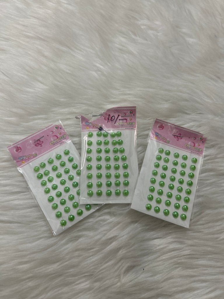 Self Adhesive Flat Beads- Green by Gift Hub Mart