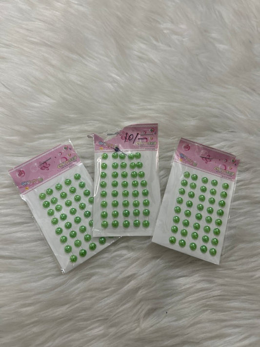 Self Adhesive Flat Beads- Green by Gift Hub Mart