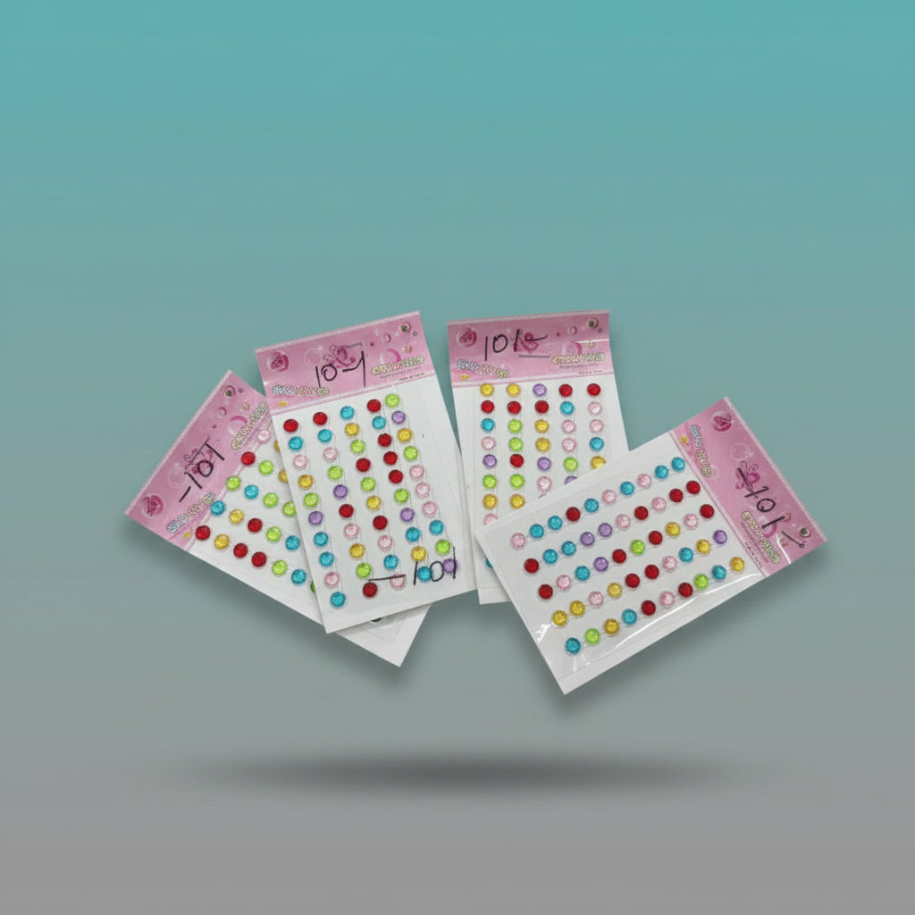 Self Adhesive Flat Beads- Multicolour by Gifthubmart