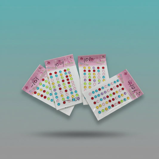 Self Adhesive Flat Beads- Multicolour by Gifthubmart