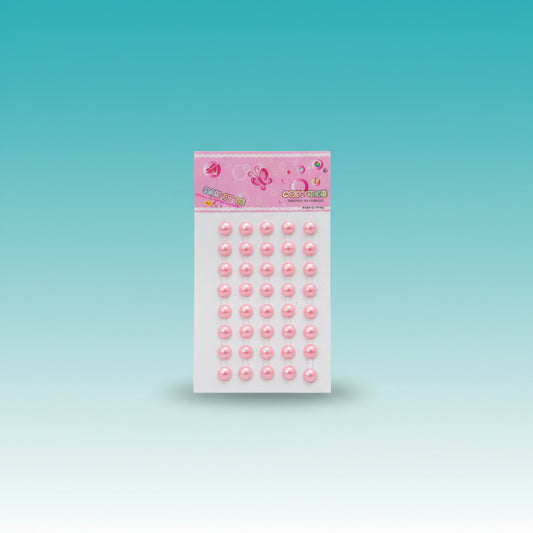 Self Adhesive Flat Beads- Pink by Gift Hub Mart