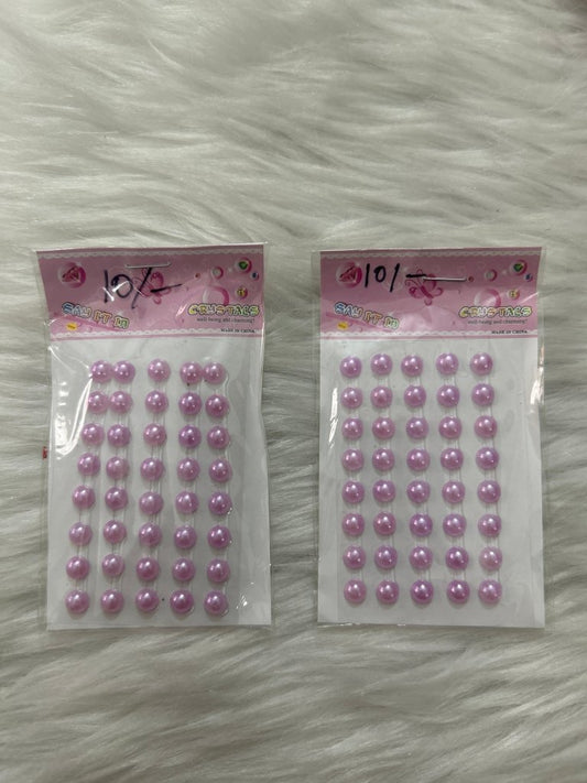 Self Adhesive Flat Beads- Purple by Gift Hub Mart
