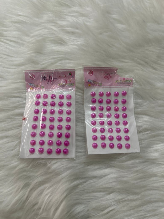 Self Adhesive Flat Beads- Rani Pink by Gift Hub Mart